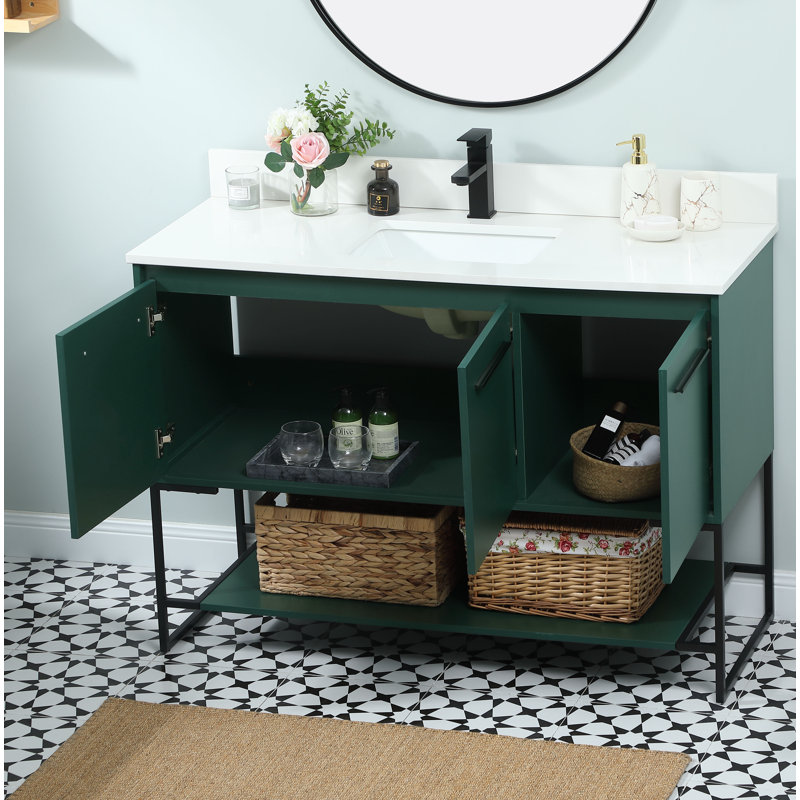 Ensemble de meuble-lavabo simple 48 po Rozell, Vert
