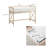 Claudette Solid + Manufactured Wood Wall Desk in White and Gold