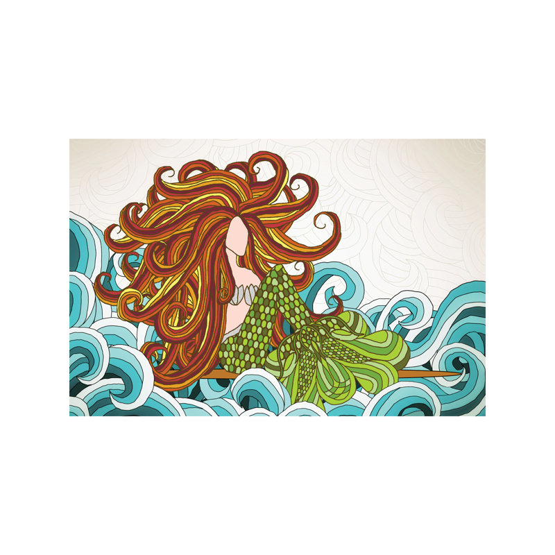 Mermaid Waves by Angelika Parker - Print on Canvas, 66.04 cm H x 45.72 cm W x 1.91 cm D, No Frame