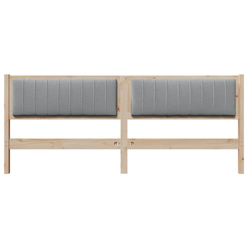 Solid Wood Headboard, Brown, King, Light Grey