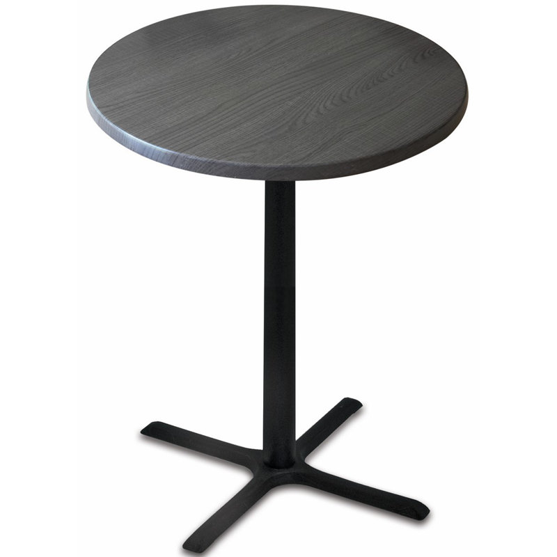 Table de bar en bois manufacturé, charbon, 30" L x 30" W