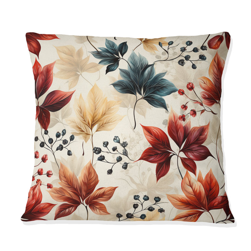 Coussin décoratif en polyester rouge et bleu, H 18 po x l 18 po