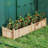 Wooden Raised Garden Bed Outdoor Rectangular Planter Box Whth Drainage Holes, Natural