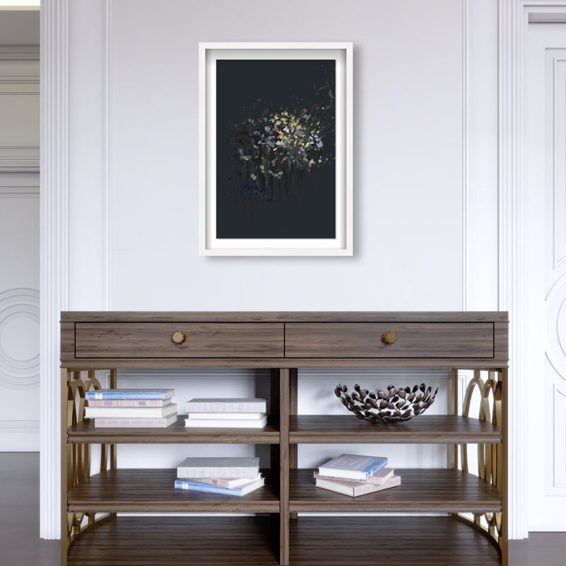 Midnight Flowers Print by Oliver Gal, 17.5"H x 25.5"W, White Shadowbox