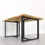 Feasterville Oak Solid Wood Top Metal Base Dining Table-1126761039