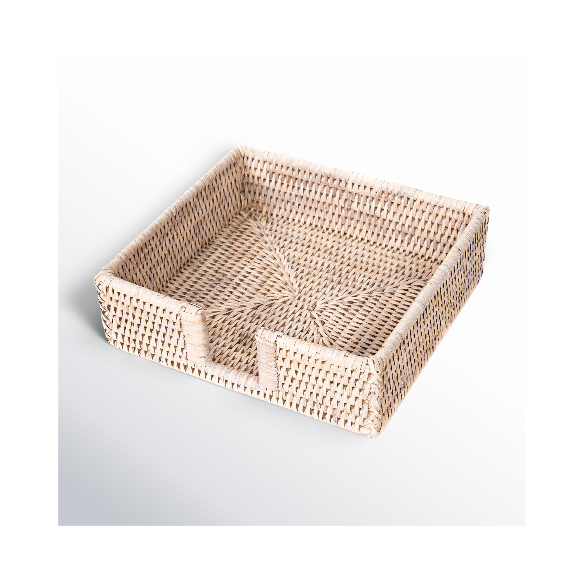 Camden Luncheon with Cutout Napkin Holder, White Wash