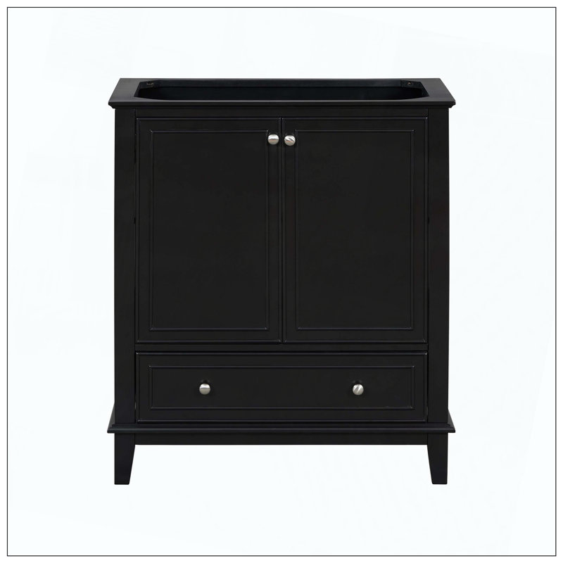Armoire de salle de bain multifonctionnelle, Noir, Nickel brossé