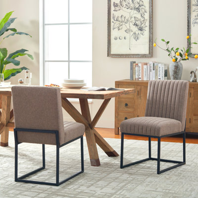 19.9 " H Upholstered Metal Side Chair