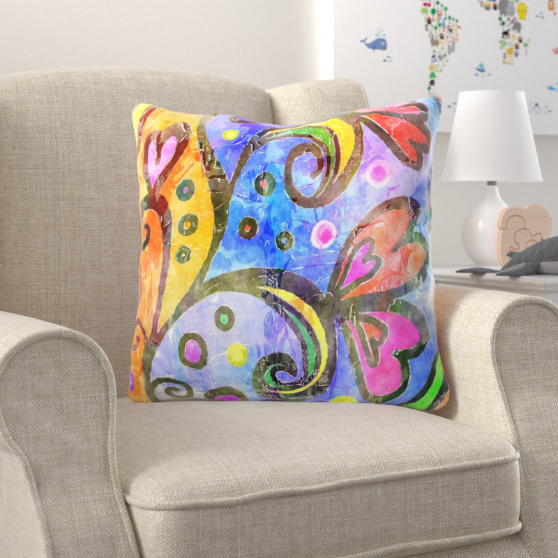 Coussin abstrait Burgan, Microsuède, Intérieur