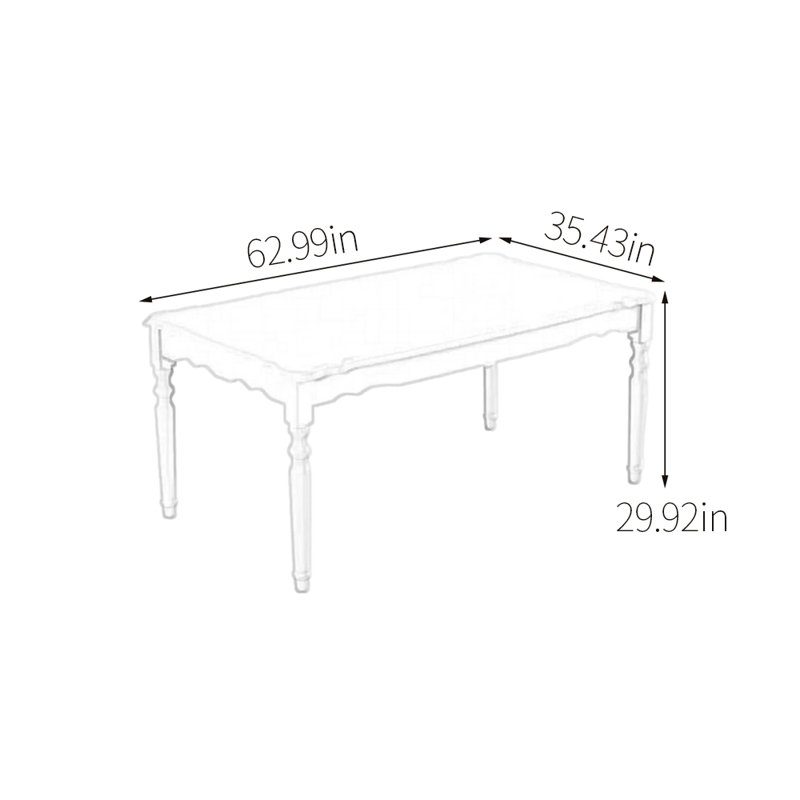 White rubber wood dining table