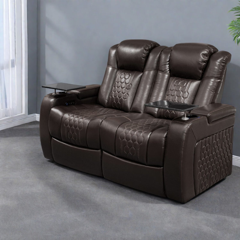 Canapé inclinable ergonomique en cuir véritable, cinéma maison moderne