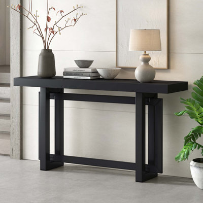 Console contemporaine avec plateau en bois