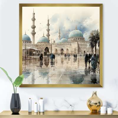 «Mosquée blanche et bleue» - Art mural