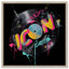 Neon Splat Vinyl Framed Canvas Print Urban Wall Decor by Art Remedy, Black Frame, 12 x 12