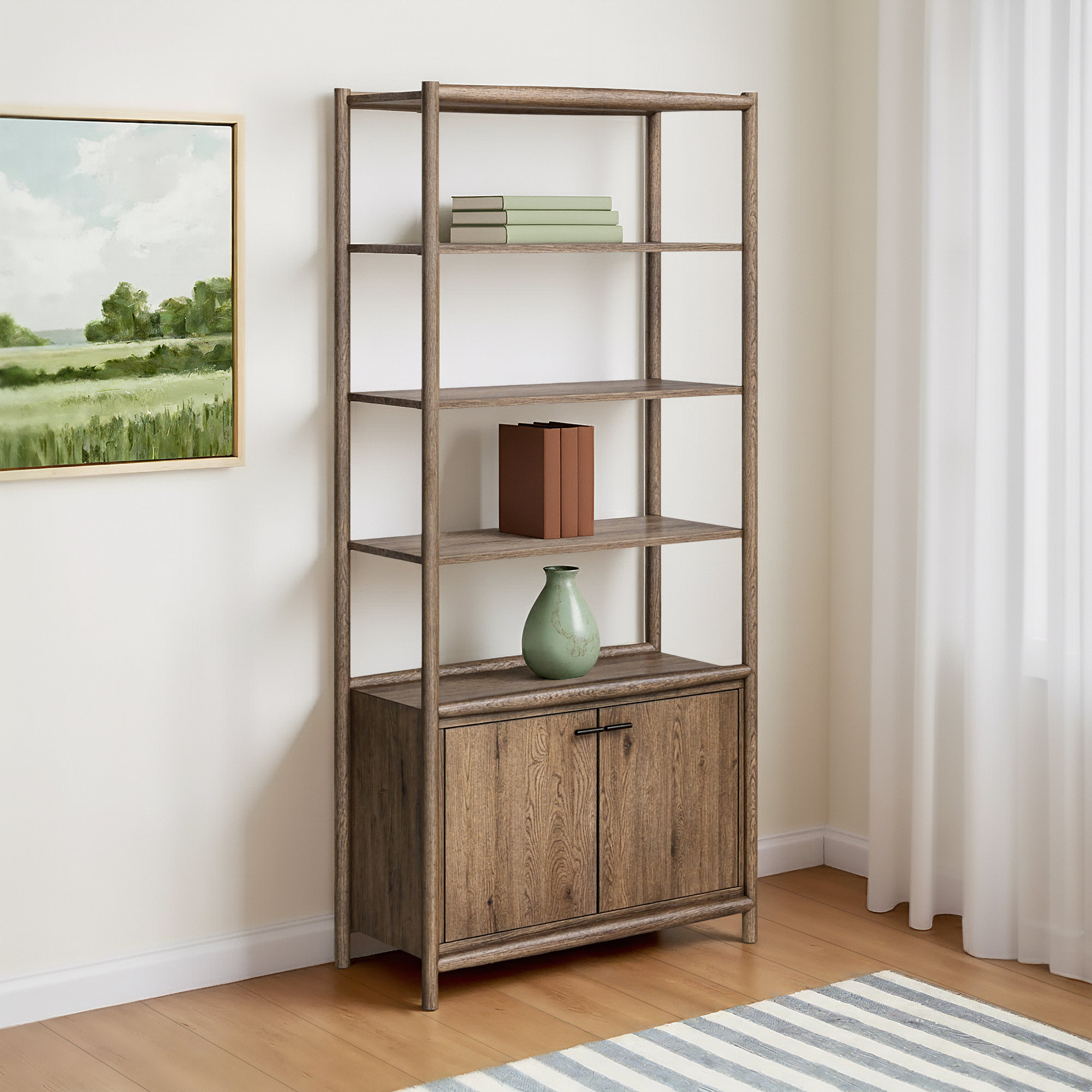 Cayenne Standard Bookcase, Weathered Oak