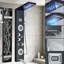 Stainless Black LED Shower Panel Tower System Rain&Waterfall Massage Jet Tub Tap