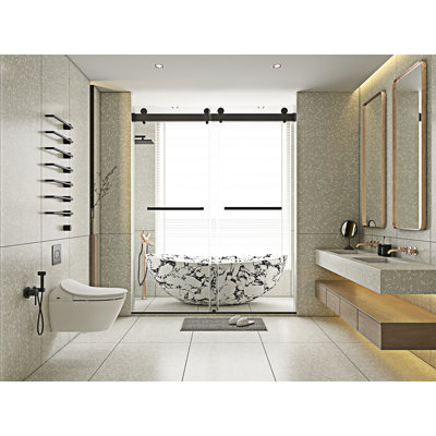 Frameless Double Sliding Soft-Close Shower Door