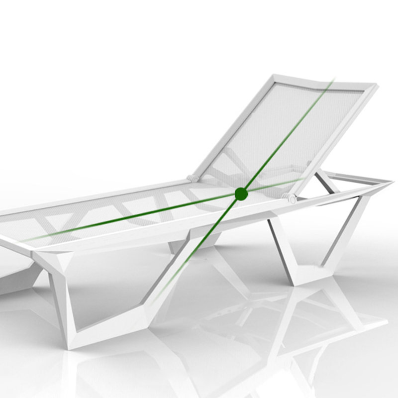 Chaise longue d'extérieur ajustable, Blanc