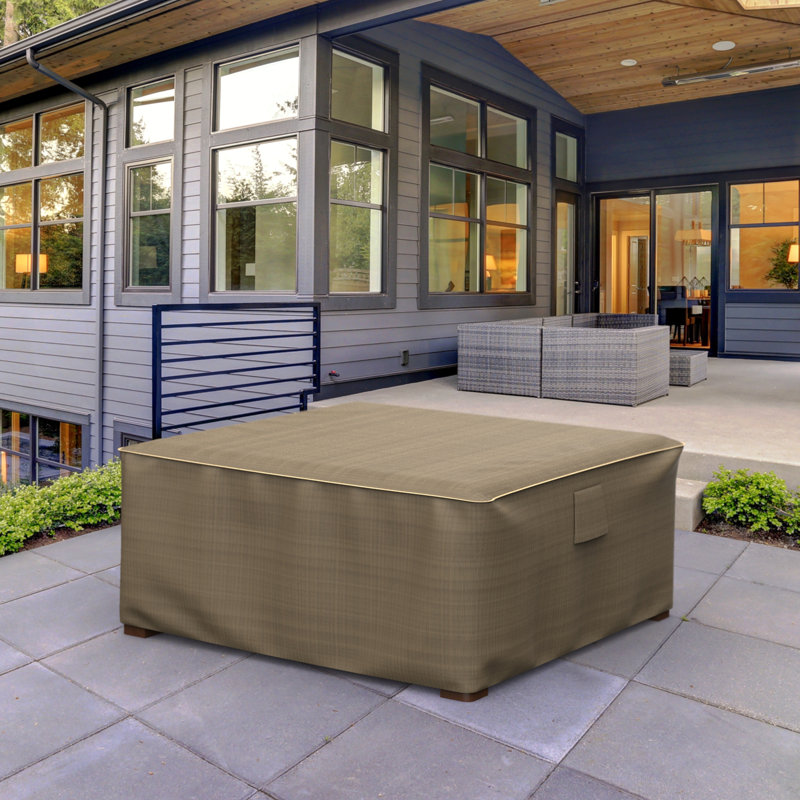 Hillside Weatherproof Patio Side Table/Ottoman Cover, 16" H x 28" W x 28" D