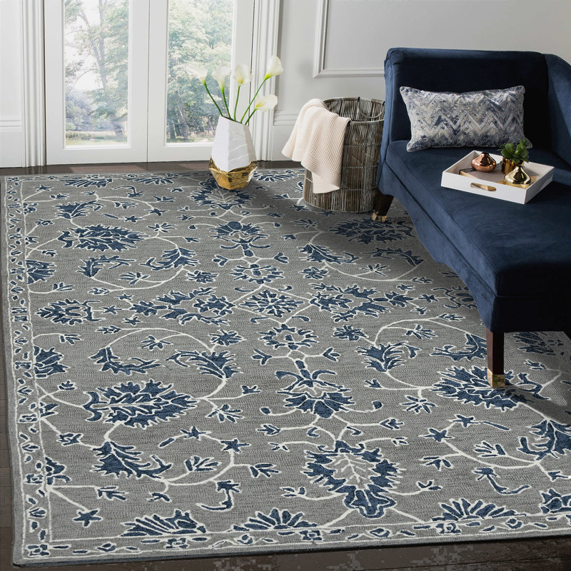 Dorca Wool Floral Indoor Rug, Rectangle 8' x 10'