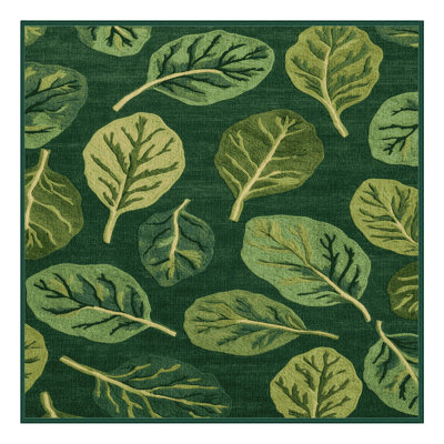 Washable Spinach Spinacia oleracea Vegetables Area Rug