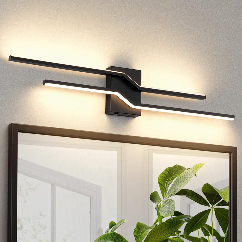 Luminaire de salle de bain à intensité variable à DEL avec 5 températures de couleur réglables, Noir mat