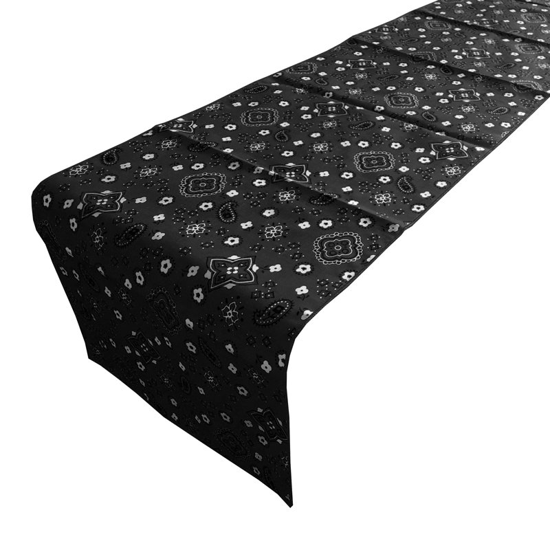 Chemin de table Bandanna, Noir, L 24 po x L 108 po