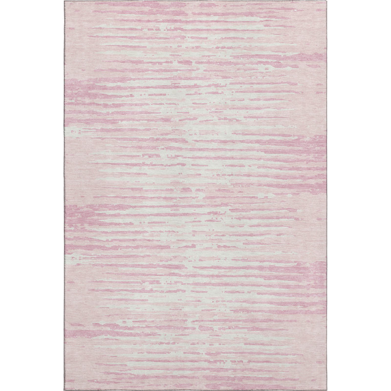 Premium Machine Washable Prisco Pink Rug, Rectangle 10' x 14'