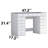 Aurelia 13-Drawer Double Pedestal Vanity with Glass Top and Knobs