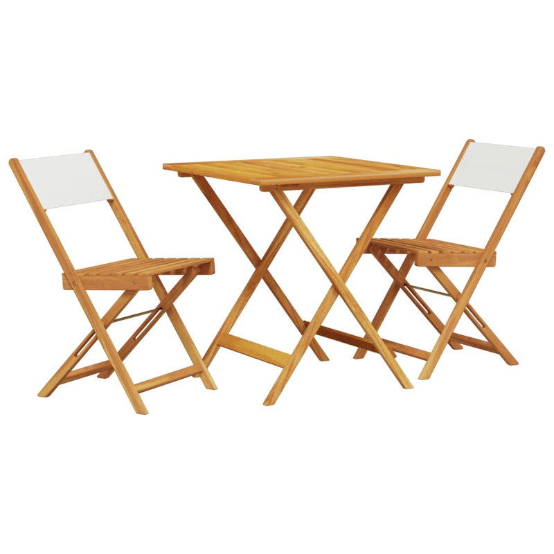 Mahurin 2 - Person Wood Patio Dining Set with Square Table, Cream White