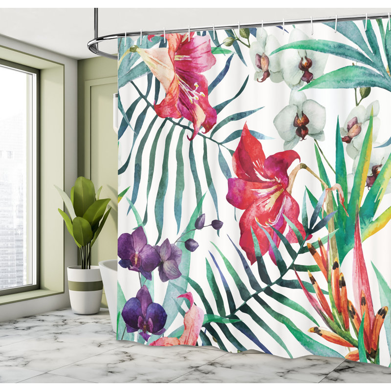 Shower Curtain with Hooks Included, 75" H x 69" W