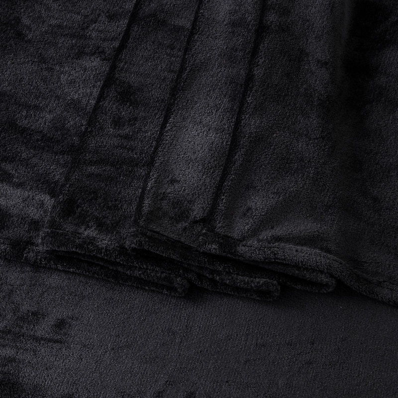 Ensembles de draps en velours ultra doux, Roi, Noir