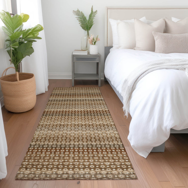 Machine Washable Indoor/Outdoor Christain ACN1424 Paprika Rug