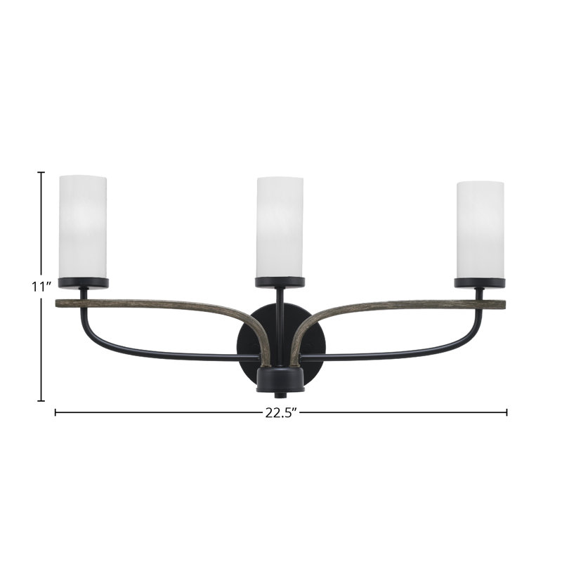 Monterey 3 Light Bath Bar, Black