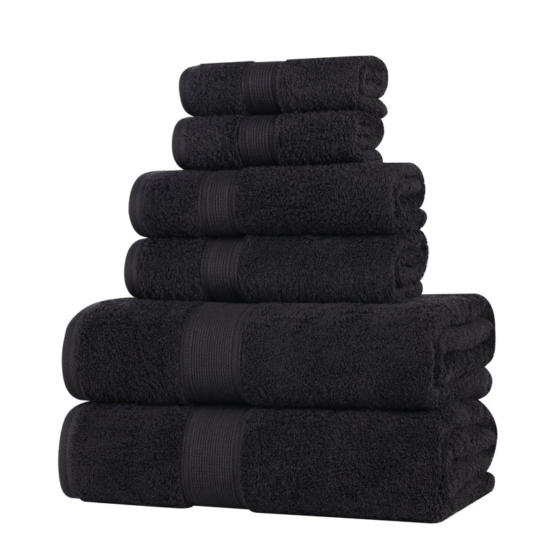 Ensemble de serviettes 6 pièces Lyndon, Noir