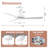 52" Modern Wall Control Propeller Ceiling Fan without Light, Double-Sided Blades, 4 Speeds Reversible DC Motor-61422051