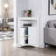 Buffet Dencie, armoire d'angle, armoire de coin de plancher de salle de bain avec portes et tablettes