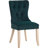 18.9'' Seat Height Mid Century Modern Dining Chairs With Solid Wood Legs, Upholstered Armless Dining Room Chair Side Chair For Kitchen Bedroom Reading Nook, Green Suede Velvet-1834408877