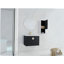 Lavabo de salle de bain mural avec cuve en céramique, armoire latérale, porte à fermeture en douceur et armoire combinée