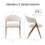 Chaise rembourrée moderne avec dossier incurvé et pieds en métal d'aspect bois, conception ergonomique et coussin épais-114945906