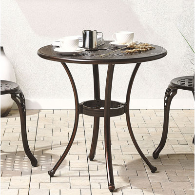 Graciela Round Outdoor with Umbrella Hole Dining Table - 65 cm W 65 cm D