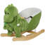 Bébé, cheval à bascule, chaise berçante en peluche pour tout-petit avec ceinture de sécurité, 32 chansons, marionnette à main, chaise berçante pour cheval pendant 18 à 36 mois, vert