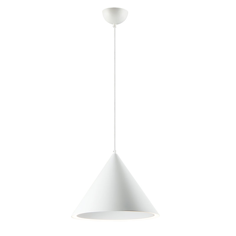 Luminaire suspendu conique 1 lumière Hannigan, Blanc