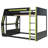 Full-Size Gaming Bunk Bed with Side RGB Desk, USB Ports, Cable Management & LED Light Strip-Green-1513209685