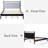 Wood Platform Bed Frame with Plush Headboard, Silent Slats & 8.8"Underbed Storage-1462896202