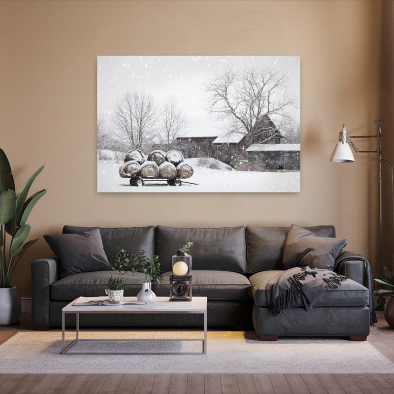 Hiver, nourriture, paysage contemporain abstrait, art d'hiver, H 60 po x l 40 po