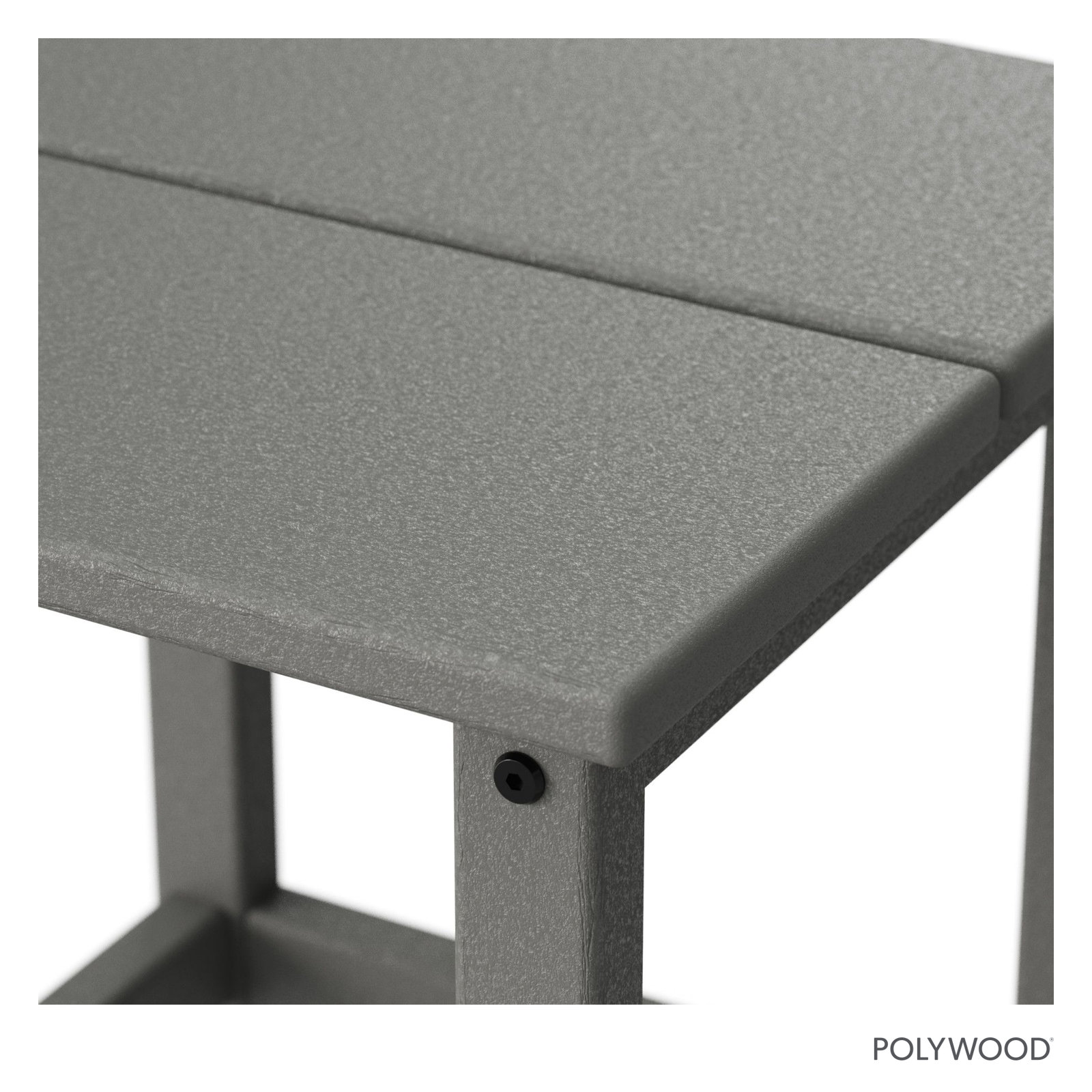 POLYWOOD® Studio 15" Patio Side Table, Slate Gray