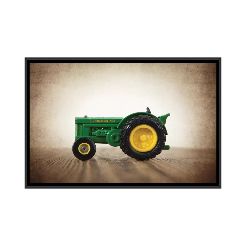 Tractor John Deere - Print on Canvas, 101.6 cm H x 66.04 cm W, Black Framed