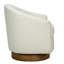 Chaise pivotante rembourrée à base de bois - l 29,5 po x P 29,82 po x P 30 po, crème, entièrement assemblée, pivotement à 360 degrés, coussin attaché, tissu d'ameublement en polypropylène crème, rotation, pieds solides