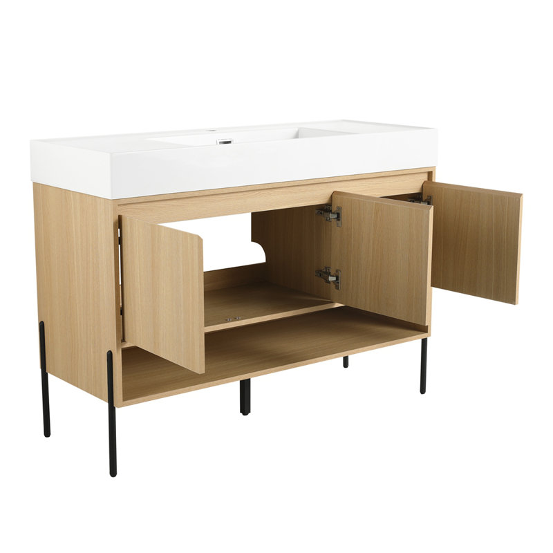 Bathroom Vanity Combo with Single Resin Sink
